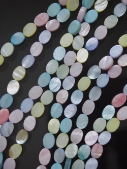 淡水真珠貝 -パステルカラー- オーバル【約8mm】＃238[メール便可]   En:Freshwater pearl MOP - Shell Beads 貝殻