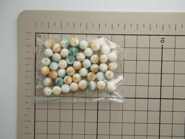 夜光貝ビーズ【約7mm】[メール便可]#121 En:Shell Beads -green turbo