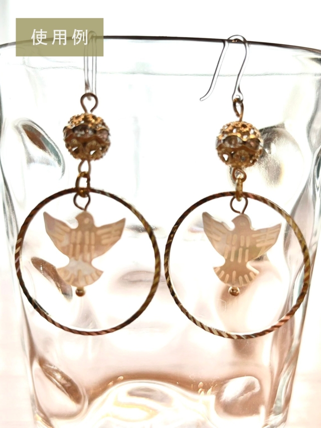 シェルビーズ - ハト(シロチョウガイ)【約12×13mm/1個】[メール便可