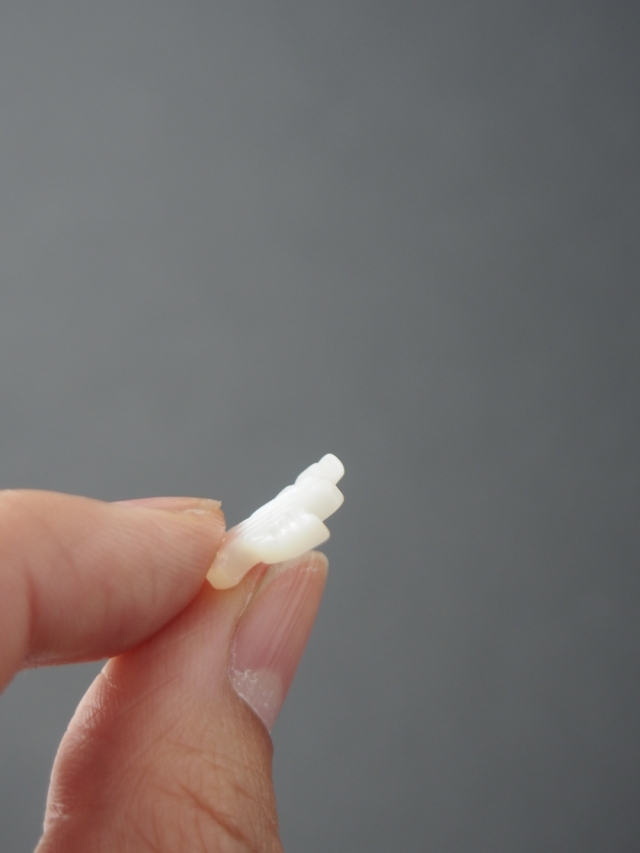 Haviel様　ビースト　産　子株 シェルビーズ - ハト(シロチョウガイ)【約12×13mm/1個】[メール便可