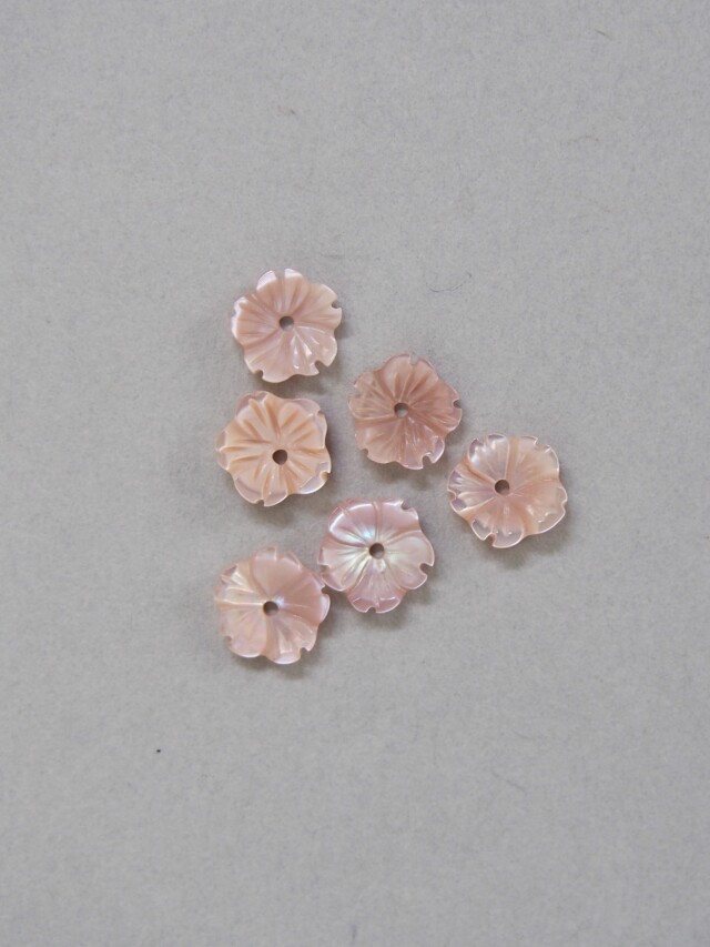 シェルビーズ - サクラ小(淡水真珠貝)【約8mm/1個】[メール便可