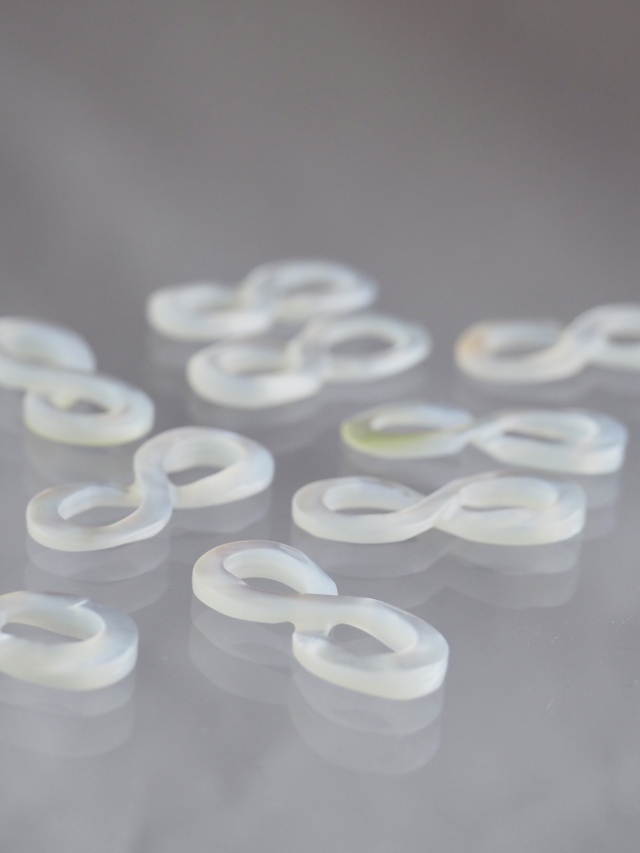 つなぎシェルパーツ-インフィニティ(シロチョウガイ)【約7×18mm