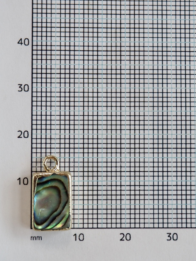 シェルチャーム-長方形(パウアアバロン)【約9×15mm/1個】[メール便可