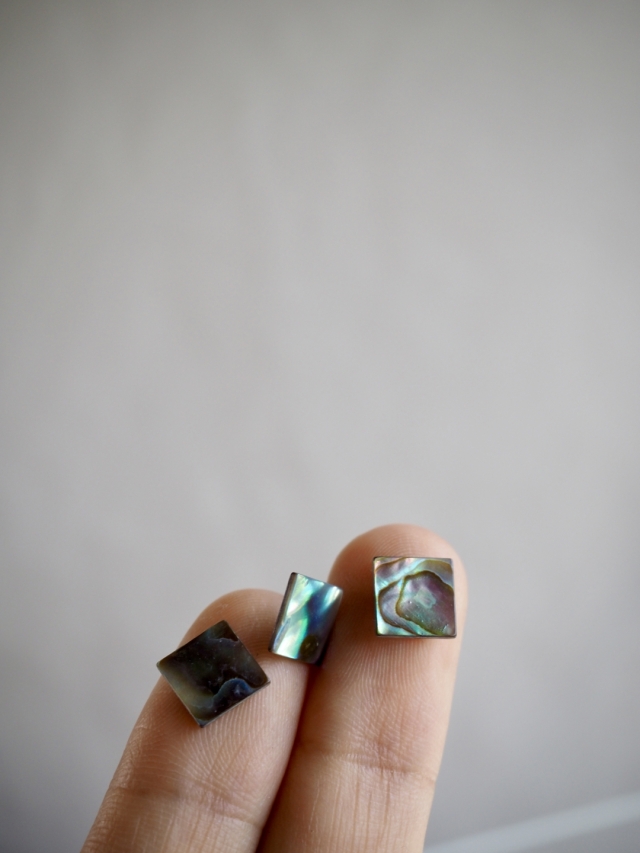 貝殻プレート-アワビ-パウアアバロン (正方形)【約8mm/1個】[メール便