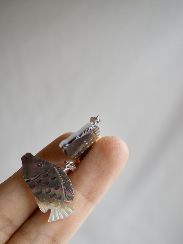 シェルチャーム-フィッシュ(クロチョウガイ)【約14×26mm/1個】[メール