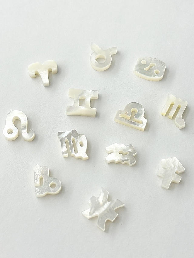 シェルビーズ - 星座(シロチョウガイ)【10mm前後/1個】[メール便可] En