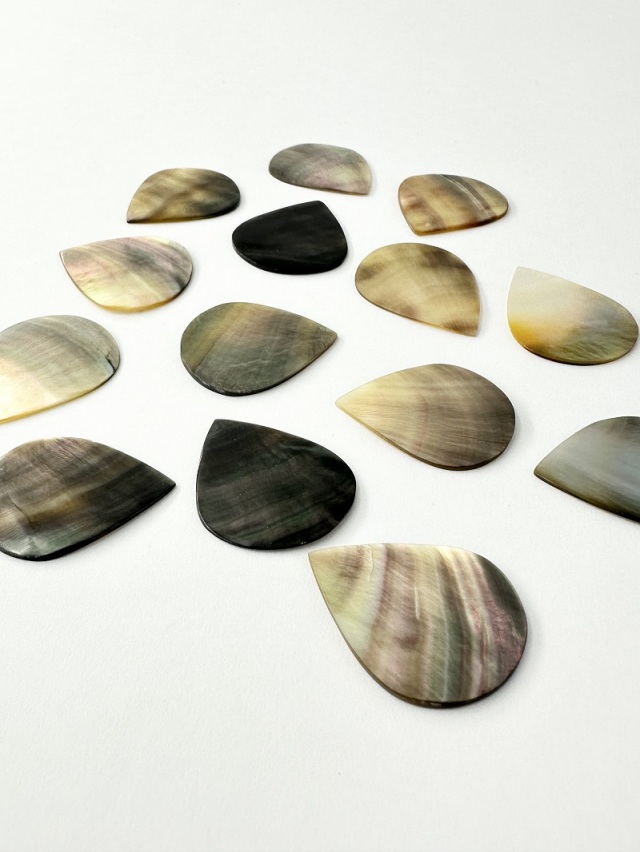 貝殻ギターピッグ（クロチョウガイ）【約2.5×3cm/1枚】[メール便可