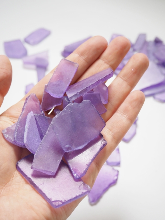 ビーチグラス(人工)単色売り-バイオレット-【約250g】 [メール便可-3