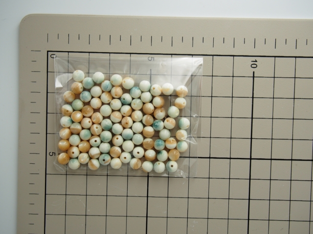 夜光貝ビーズ【約5mm】[メール便可] #121 En:Shell Beads -green turbo