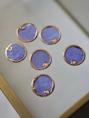 ゴールドエッジ ラウンド -カピス バイオレット-【約12mm/6個】[メール便可] #319 En:Shell parts -Capiz- (size12mm per 6pcs) 貝殻