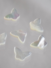 シェルカボション-バタフライ小(シロチョウガイ)【約8×11mm/1個】[メール便可]まとめ買い10%OFF #1016 En:Shell parts -White MOP 貝殻