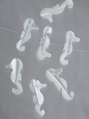 シェルビーズ-タツノオトシゴ 横穴(タカセガイ)【約8×17mm/1個】まとめ買い10%OFF [メール便可]#1205 貝殻