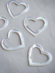 シェルパーツ-ハートサークル 大(シロチョウガイ)【約20×21mm/1個】[メール便可]まとめ買い10%OFF #1230 En: Shell Beads -White MOP 貝殻