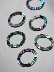 シェルフープ-オーバル(パウアアバロン)【約15×18mm/1個】[メール便可]まとめ買い10%OFF #1242 En:Shell parts -Haliotis iris 貝殻