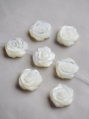 シェルビーズ-ローズ 中 縦穴(タカセガイ)【約10mm/1個】[メール便可]まとめ買い10%OFF #1042 貝殻