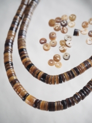 ブラウンピン#18【約0.6cm/1本約60cm】[メール便可-10袋まで]  En: Shell Beads,black colour 貝殻