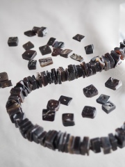 ブラックピン#25【約0.7cm/1本約40cm】(クロタイラギ)[メール便可-5袋まで]  En: Shell Beads,black colour 貝殻