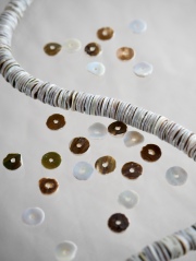 グリーンシェル#33【約0.6cm/1本約60cm】[メール便可-5袋まで] En:Shell Beads green shell 貝殻