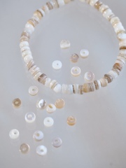 淡水真珠貝-シード(ベージュ)【約3mm(約10cm・約60個)】#1359[メール便可]まとめ買い10%OFF En:Freshwater pearl MOP - Shell Beads 貝殻