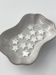 シェルプレートビーズ-スターカット（淡水真珠貝）【約10×10ｍm】[メール便可] #247 En:Shell accessory,star, freshwater pearl 貝殻