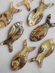 シェルビーズ - フィッシュ(パウアアバロン-ヘリトリアワビ)【約11×25mm/1個】 [メール便可]まとめ買い10%OFF #1066 En:Shell Beads -Haliotis iris 貝殻