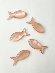 シェルビーズ - フィッシュ ピンク(シロチョウガイ)【約11×25mm/1個】 [メール便可]まとめ買い10%OFF #2058  En:Shell Beads -White MOP 貝殻