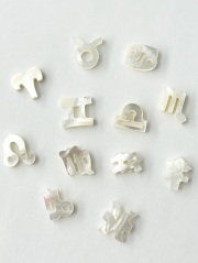 シェルビーズ - 星座(シロチョウガイ)【10mm前後/1個】[メール便可]  En:Shell Beads -White MOP 貝殻