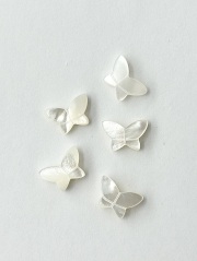 シェルビーズ-バタフライ 縦穴(シロチョウガイ)【約8×12mm/1個】[メール便可]まとめ買い10%OFF #2094 En:Shell Beads -White MOP 貝殻