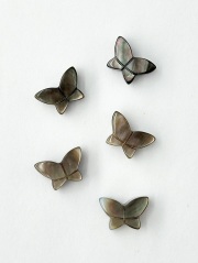 シェルビーズ-バタフライ 縦穴(クロチョウガイ)【約8×12mm/1個】[メール便可]まとめ買い10%OFF #2096 En:Shell Beads -Black MOP 貝殻