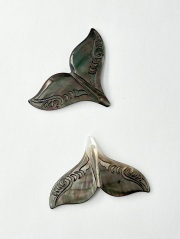 シェルパーツ - テール(クロチョウガイ)【約25×40mm/1個】[メール便可] まとめ買い10%OFF #2116 En:-Shell parts -Black MOP 貝殻