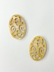 シェルパーツ-オーバル (シロチョウガイ)【約22×32mm/1個】[メール便可]まとめ買い10%OFF #2149 En:Shell Beads -White MOP 貝殻