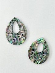 シェルパーツ-ティアドロップ(パウアアバロン)【約25×32mm/1個】[メール便可]まとめ買い10%OFF #2157 En:Shell parts -Haliotis iris 貝殻