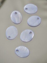 シェルプレートビーズ - オーバル ブルー(淡水真珠貝)【約9×12ｍm】[メール便可] #313 En: Shell accessory,shell, freshwater pearl 貝殻