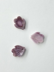 シェルビーズ-花びら 紫-(淡水貝)【約14×12mm/1個】[メール便可]まとめ買い10%OFF #2177 En:Shell Beads 貝殻