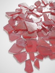 ビーチグラス(人工)単色売り-チェリー-【約250ｇ】　[メール便可-3袋まで] En: Beach Glass - cherry (250g)