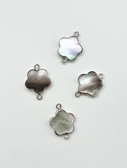 つなぎシェルパーツ -クロチョウガイ フラワー【約21×16mm/1個】[メール便可]まとめ買い10%OFF #2184 En:Shell parts -Black MOP 貝殻