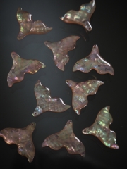 シェルビーズ - マーメイドテール ピンク(シロチョウガイ)【約18×25mm/1個】 [メール便可]まとめ買い10%OFF #1064 En:Shell Beads -White MOP 貝殻