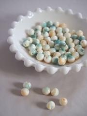 夜光貝ビーズ-キャンディ-【約7mm】[メール便可] #122 En:  Shell Beads -green turbo snail-(size:7mm) 貝殻