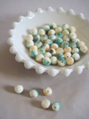 夜光貝ビーズ-キャンディ-【約7.5mm】[メール便可] #122 En:  Shell Beads -green turbo snail-(size:7.5mm) 貝殻