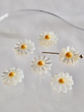 シェルビーズ-マーガレット イエロー 穴有(タカセガイ)【約10mm/1個】[メール便可] #1046 En:Trocus - Shell Beads