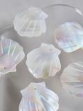 シェルビーズ -ホタテ 穴有(淡水真珠貝)【約22mm/1個】[メール便可]まとめ買い10%OFF #1215 En: Shell Beads -freshwater pearl