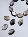 シェルビーズ-ジュエルカット(クロチョウガイ)【約12×8mm(約10cm・約8個)】[メール便可]まとめ買い10%OFF #1323 En:Shell beads -Black MOP