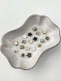 シェルビーズ - スター(クロチョウガイ)【約7×7mm/1本約18個・約10cm】[メール便可]まとめ買い10%OFF  #286 En:Shell Beads -Black MOP