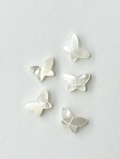 シェルビーズ-バタフライ 縦穴(シロチョウガイ)【約8×12mm/1個】[メール便可]まとめ買い10%OFF #2094 En:Shell Beads -White MOP