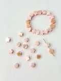 淡水真珠貝 -パステルカラー スターピンク【約6～7mm(約10cm・約16個)】#1361[メール便可]まとめ買い10%OFF En:Freshwater pearl MOP - Shell Beads 貝殻