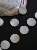 シェルプレートビーズ - ラウンド(淡水真珠貝)【約20ｍm/1個】[メール便可]まとめ買い10%OFF #109 En: Shell accessory,shell, freshwater pearl 貝殻
