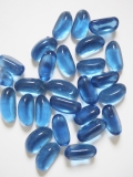 グラスビーンズ -ブルー-【2.7ｃｍ前後/約250ｇ】　[メール便可-3袋まで] En: Glass Beans- blue (size:2.7cm, per 250g)