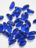 グラスビーンズ -ダークブルー-【2.7ｃｍ前後/約250ｇ】　[メール便可-3袋まで] En: Glass Beans- dark blue (size:2.7cm, per 250g)