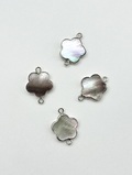 つなぎシェルパーツ -クロチョウガイ フラワー【約21×16mm/1個】[メール便可]まとめ買い10%OFF #2184 En:Shell parts -Black MOP 貝殻