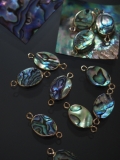 つなぎシェルパーツ -パウアアバロン【約20×10mm/1個】[メール便可]まとめ買い10%OFF #263 En:Shell parts -Haliotis iris